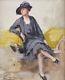 Very Beautiful Painting. Elegant In The Hat. Alexandre Bonnardel (1867-1942). Lyon