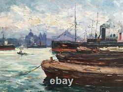 Very Beautiful Painting Jean-baptiste Roubaud Marseille Major Port Impressionism