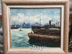 Very Beautiful Painting Jean-baptiste Roubaud Marseille Major Port Impressionism