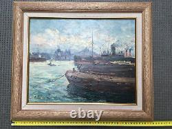 Very Beautiful Painting Jean-baptiste Roubaud Marseille Major Port Impressionism