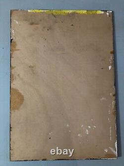 Very Beautiful Painting Panel Wood Outsider Art Portrait 1980 To Identify