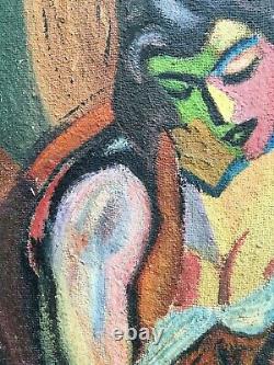 Very Beautiful Painting Portrait Cubist Woman Oil On Panel Hsp Dlg André Lhote