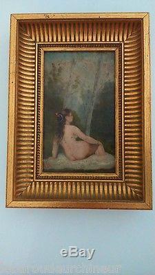 Very Beautiful Painting Woman Bath Late 19th Century Signed Monogram