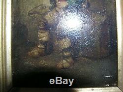 Very Pretty Oil On Wood 19th Young Flutist Italian, Neapolitan Signed