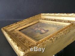 Very Pretty Oil On Wood 19th Young Flutist Italian, Neapolitan Signed