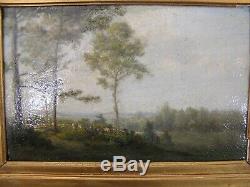 Very Pretty Small Oil On Wood Barbizon Signed Jules Rozier 1821/1882 Gardienn