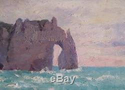 Very Rare Marine Etretat 1 Impressionist Normandy Near Claude Monet C. 1900