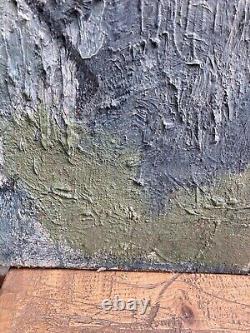 Very beautiful fauve oil painting on wood panel woman portrait 1950 fauvism