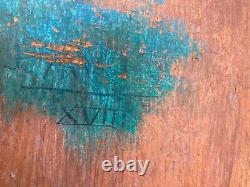 Very beautiful fauve oil painting on wood panel woman portrait 1950 fauvism