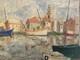 Very Beautiful Oil Painting On Cardboard, Martigues, Mediterranean Sea, Fishing Boat Art
