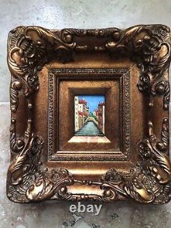 Very beautiful painting, oil on wood, solid wood frame