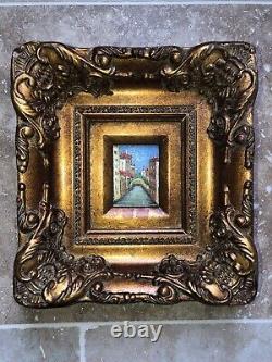 Very beautiful painting, oil on wood, solid wood frame