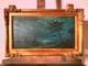 Very Beautiful Small Oil Painting Of A Seascape On Wood 26x14 Cm Signed