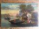 Very Old Oil Painting On Wood, Fishing And Boats Theme