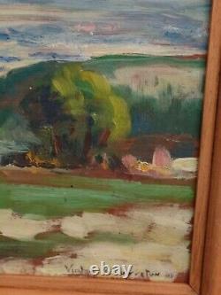 Victor Charreton (1864-1936) Murol School Oil On Wood Panel 2721 CM