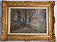 Victor Menard 1857-1930 Oil On Canvas Landscape Under Wood Frame Wood Dore