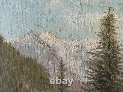 View of Mont Blanc from Argentière, 1949, oil, signed E. Colliex, Chamonix