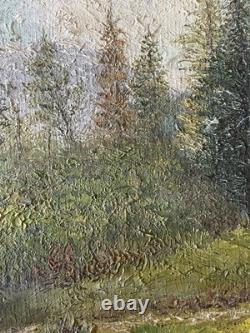 View of Mont Blanc from Argentière, 1949, oil, signed E. Colliex, Chamonix