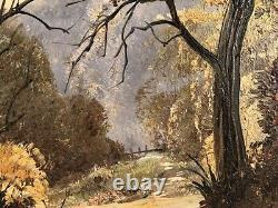 Vilia, Underwood Landscape. Large Oil on Canvas 20th Century