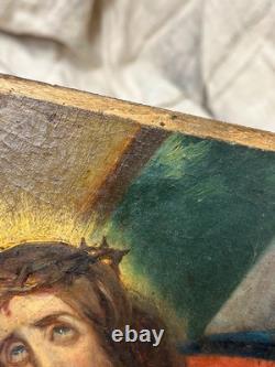 Vintage Christ Wooden Painting