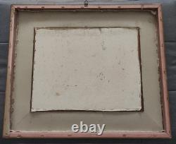 Vintage Frame Oil Painting on Canvas Signed GIORDANO Wooden Frame 62x52 CM