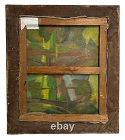 Vintage Oil Canvas Painting, Landscape Scenery Trees Nature Sky, Signed