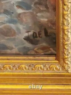 Vintage oil on canvas Venice The Beggar 50x40cm signed J. De L