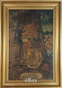 Virgin With Child. Oil On Canvas. Colonial School Xviii-xixth Century