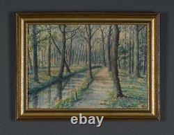 Watercolor or oil on panel R. Gautron or Gautran undergrowth 1940 A4889