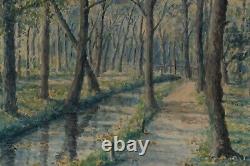 Watercolor or oil on panel R. Gautron or Gautran undergrowth 1940 A4889