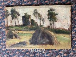 Werner Gilles (1894-1961) Oil on wood Signed Haystacks Germany XX