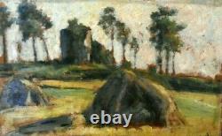 Werner Gilles (1894-1961) Oil on wood Signed Haystacks Germany XX