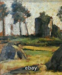 Werner Gilles (1894-1961) Oil on wood Signed Haystacks Germany XX