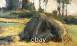 Werner Gilles (1894-1961) Oil on wood Signed Haystacks Germany XX