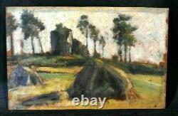 Werner Gilles (1894-1961) Oil on wood Signed Haystacks Germany XX