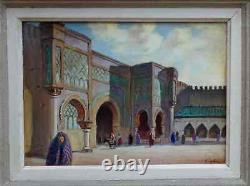 William Biehn 1911-1995. Great & Beautiful Orientalist. Meknes & Bab Mansour (maroc)