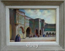 William Biehn 1911-1995. Great & Beautiful Orientalist. Meknes & Bab Mansour (maroc)