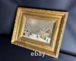 Winter Landscape, oil on canvas in its gilded wooden frame Winter Landscape, oil on canvas in its gilded wooden frame