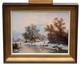 Winter Landscape With Figurines And Ice Rink Oil On Wood Signed Frame
