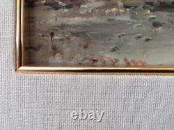 Winter Landscape with Snow, Vintage Italian Framed Oil Painting Signed