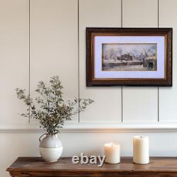 Winter Landscape with Snow, Vintage Italian Framed Oil Painting Signed
