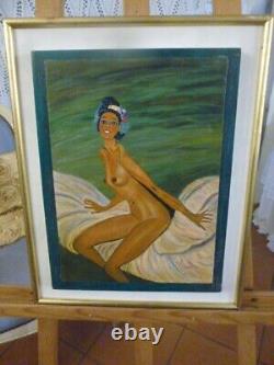 Wooden Panel Nude Reproduction of Joséphine Baker by Jean Gabriel Domergue