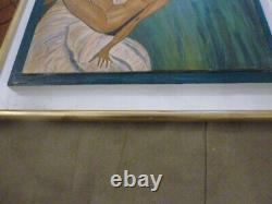 Wooden Panel Nude Reproduction of Joséphine Baker by Jean Gabriel Domergue