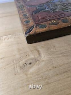 Wooden panel by Christophe Jehan, Saints Apostles, 60 x 37 cm