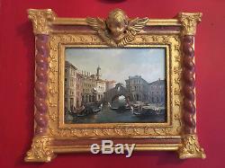 Xixth Century Painting View Of Venice Twisted Columns Setting