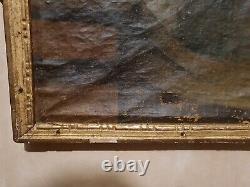 Xviiith Century, Old Portrait Of Woman, Oil On Canvas, Original Wooden Frame