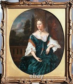 Xviiith Century, Portrait, Young Woman, Oil On Wood, Ancient Painting, Anonymous