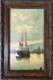 Yachting Sea Seascape, 19th Century Original Antique Oil, Framed