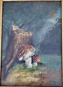 You. Garden oil on panel signed Amanita muscaria in a underwood