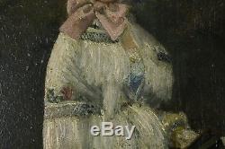 Young Woman With Fan, 1883, Oil On Wood, Signed To Identify